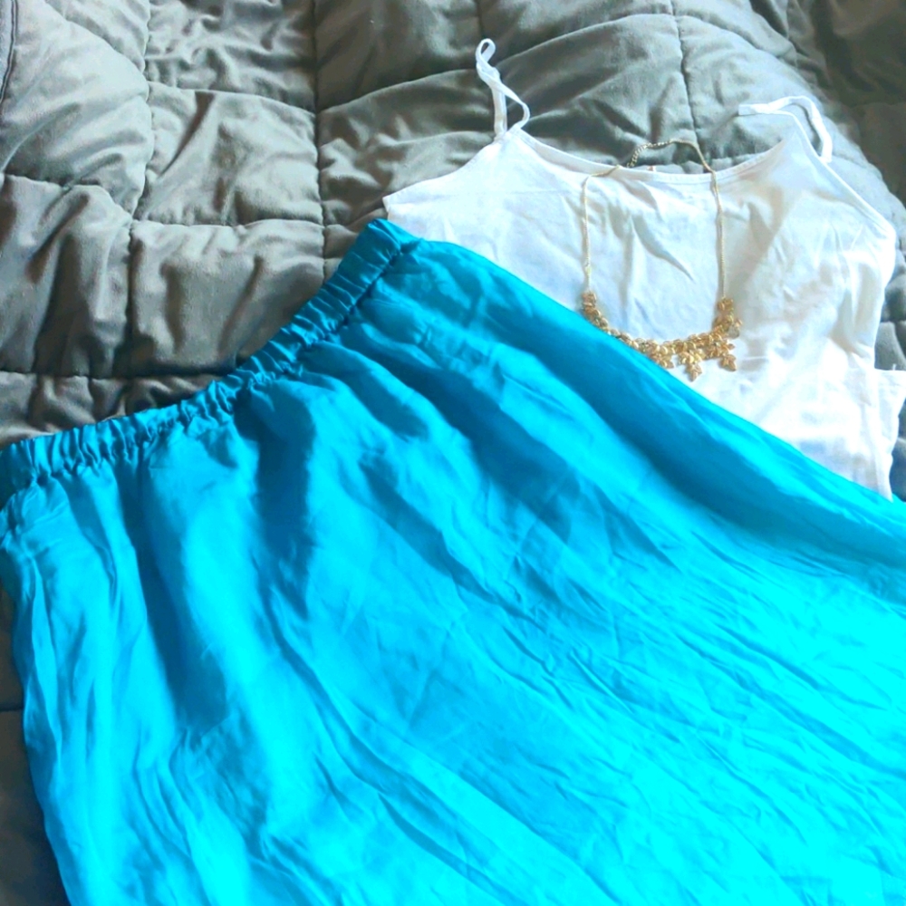 Black House White Market silk long skirt